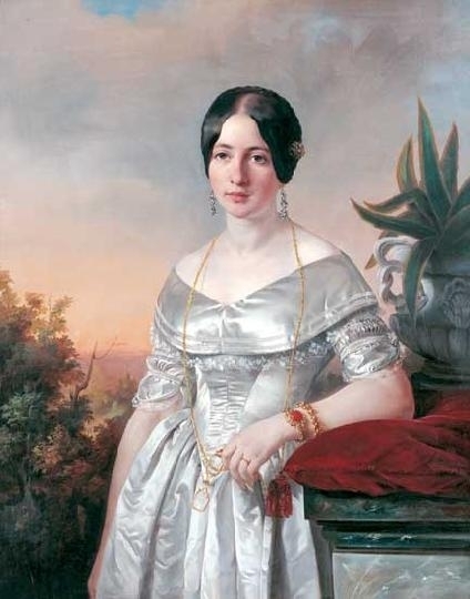 Borsos József (1821-1883) Lady with lorgnette, 1856
