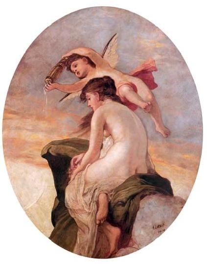 Lotz Károly (1833-1904) Amor and Psyche (Dawn), 1902