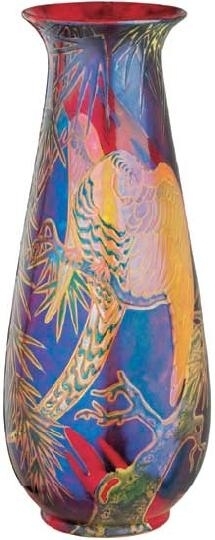 Zsolnay Vase with a parrot spreading his wings, Zsolnay, around 1909