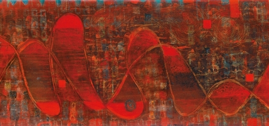 Gyarmathy Tihamér (1915-2005) Kompozíció vörös színekkel, 1964