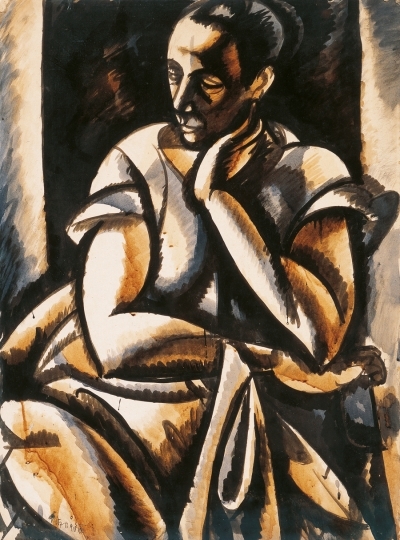 Uitz Béla (1887-1972) Ülő nő, 1918