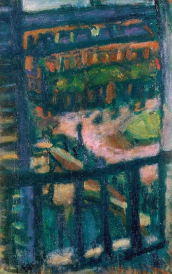 Czóbel Béla (1883-1976) Városrészlet az erkélyről, 1920-as évek