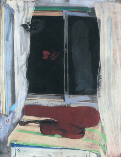 Bernáth Aurél (1895-1982) Éjszaka lepkékkel I. (Éjszaka, Éjjel a szobában), 1929