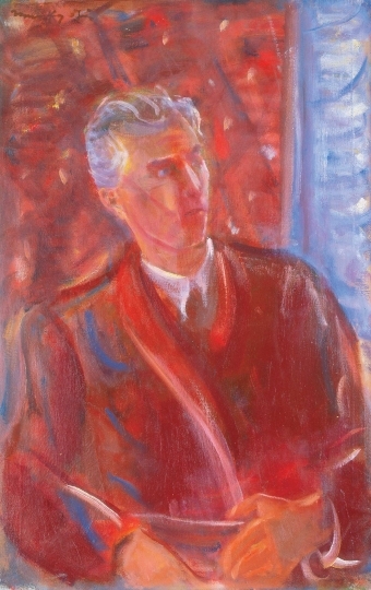 Márffy Ödön (1878-1959) Önarckép vörös köntösben, 1930 körül