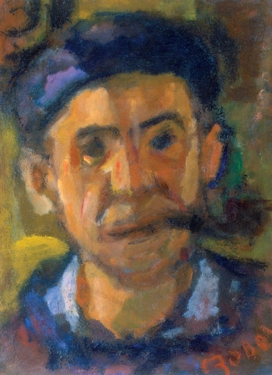 Czóbel Béla (1883-1976) Önarckép pipával 1940 körül