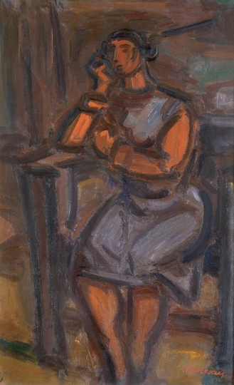 Barcsay Jenő (1900-1988) Könyöklő nő, 1937 körül