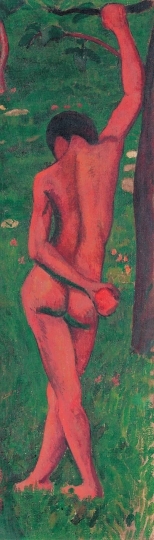 Perlrott-Csaba Vilmos (1880-1955) Fiúakt almával, 1907 körül