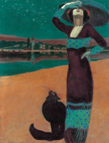 Faragó Géza (1877-1928) Karcsú nő lámpafényben, 1913