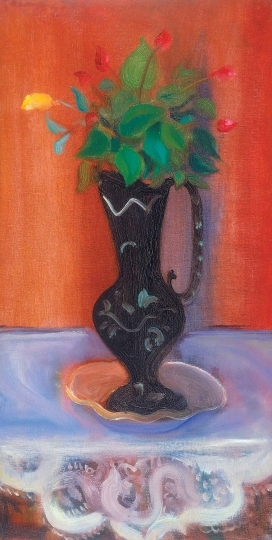 Márffy Ödön (1878-1959) Bimbók fekete vázában, 1930 körül