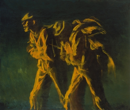 Mednyánszky László (1852-1919) Tramps in the nights (Scurrying Men with Sacks) between 1911-1913