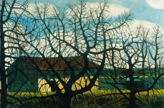 Nagy István (1873-1937) Leafless Trees with Houses, 1911