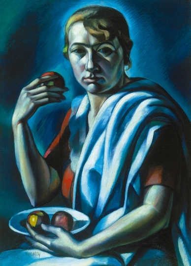 Kmetty János (1889-1975) Woman Holding an Apple, circa 1916