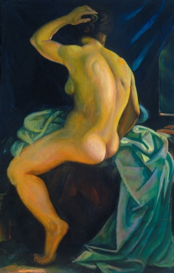 Uitz Béla (1887-1972) Háttal ülő női akt, 1917