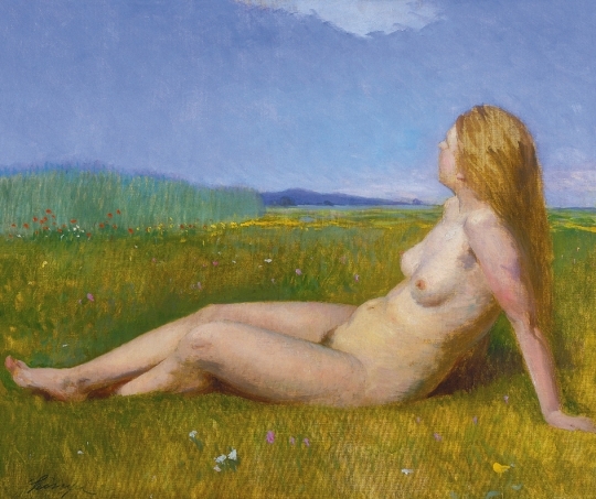 Szinyei Merse Pál (1845-1920) Nude Study for a Version of the Lark, circa 1900-1903