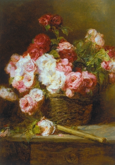 Benczúr Gyula (1844-1920) Still Life with Roses, 1902