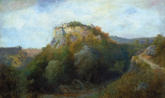 Telepy Károly (1828-1906) The Balassa Castle at Kékkő, 1890s