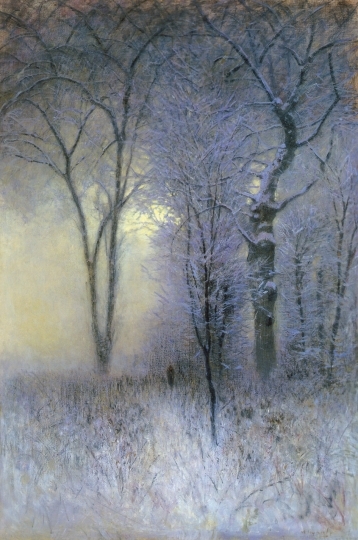 Mednyánszky László (1852-1919) Frosty Woods (Windy Dawn), before 1896