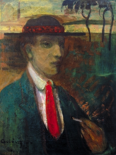 Gulácsy Lajos (1882-1932) Egy hivalkodó fiatalember (Cravate rouge), 1906-1907 körül
