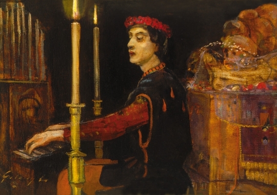 Gulácsy Lajos (1882-1932) The Orgonist, circa 1910