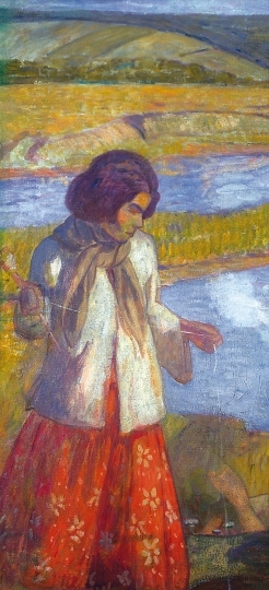 Iványi Grünwald Béla (1867-1940) Gypsy Girl Spinning, 1907