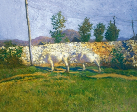 Ferenczy Károly (1862-1917) Landscape with Oxen, 1906