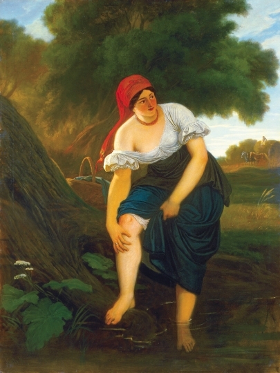 Lotz Károly (1833-1904) Young woman beside the Brook, circa 1860