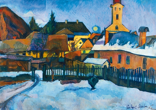 Perlrott-Csaba Vilmos (1880-1955) Nagybányai tél, 1920-as évek közepe