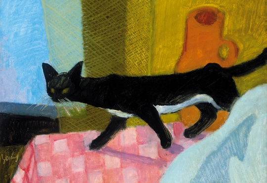 Berény Róbert (1887-1953) Still life with a cat, 1929-1930