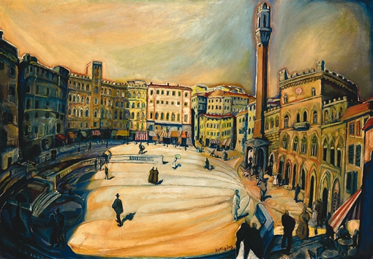 Batthyány Gyula (1887-1959) Main square of Siena, middle of the 1910s