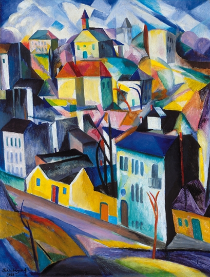 Schönberger Armand (1885-1974) Town on the hillside, 1928