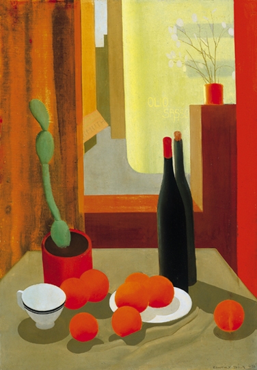 Kontuly Béla (1904-1983) Still life with a cactus and oranges, 1933