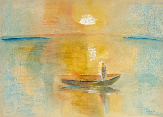 Egry József (1883-1951) Sundown at lake Balaton, around 1935