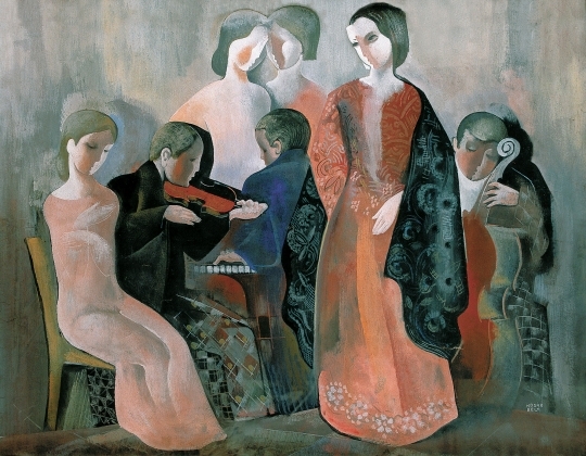 Kádár Béla (1877-1956) Home Concert, circa 1935