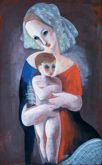Kádár Béla (1877-1956) Anya gyermekével, 1934
