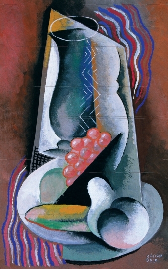 Kádár Béla (1877-1956) Csendélet kancsóval, gyümölcsökkel, 1930-as évek közepe