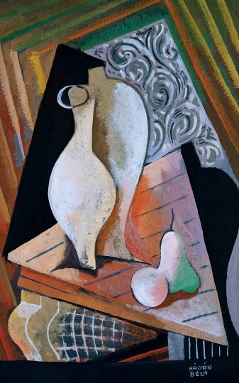 Kádár Béla (1877-1956) Csendélet körtével és almával, 1930-as évek közepe