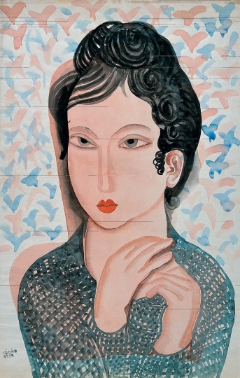 Kádár Béla (1877-1956) Fekete hajú nő, 1930-as évek vége