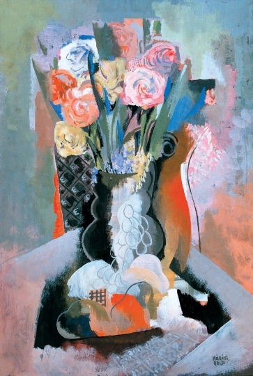 Kádár Béla (1877-1956) Csendélet rózsákkal és gyümölcsökkel, 1937 körül