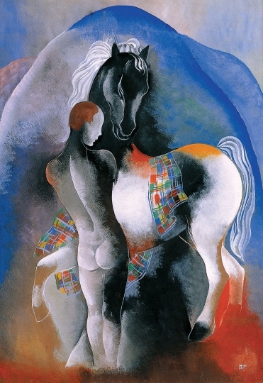 Kádár Béla (1877-1956) Nude with Horse, middle of 1930s