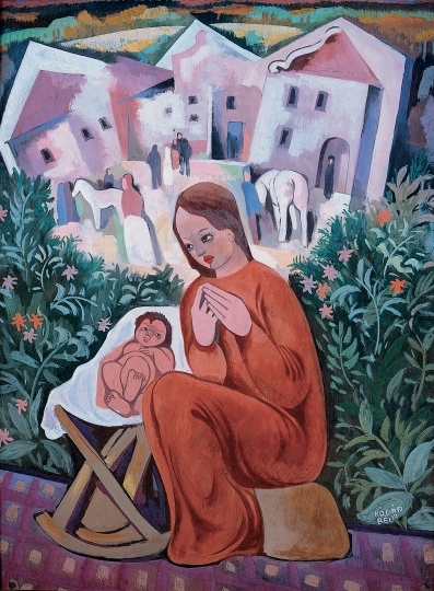 Kádár Béla (1877-1956) Anya gyermekével, 1941 körül