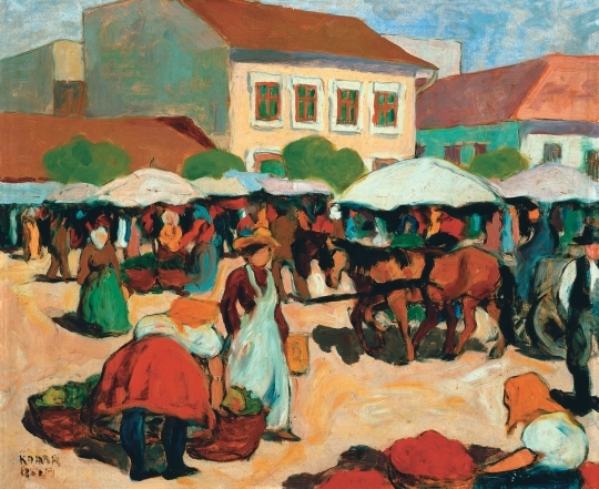 Kádár Béla (1877-1956) Marketplace, 1910