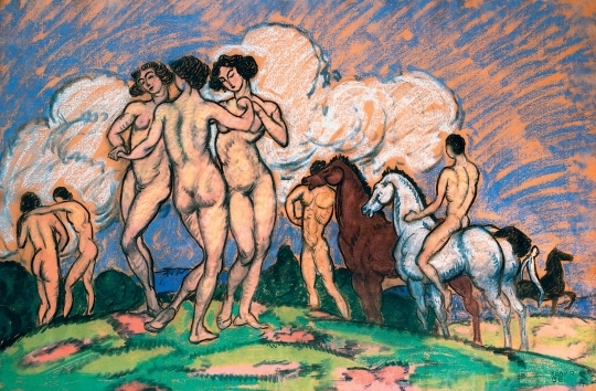Kádár Béla (1877-1956) Nudes with Horses, circa 1911