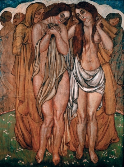 Kádár Béla (1877-1956) Aktok (Primavera?freskóvázlat), 1912 körül