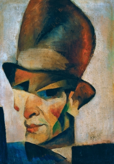 Kádár Béla (1877-1956) Kalapos önarckép, 1921 körül