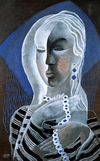 Kádár Béla (1877-1956) Fiatal nő nyaklánccal, 1930-as évek eleje