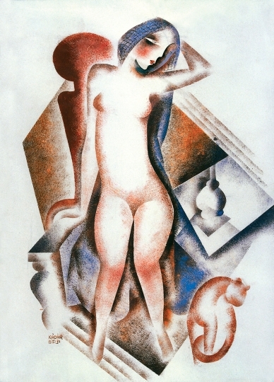 Kádár Béla (1877-1956) Nude with Cat, early 1930s