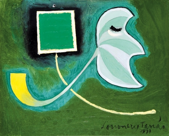 Lossonczy Tamás (1904-2009) Zöld fej, 1977