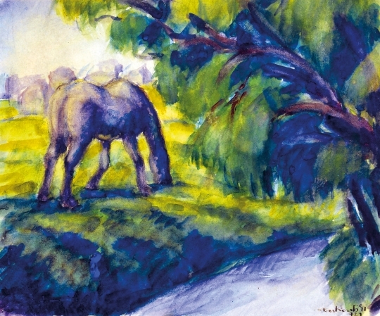 Derkovits Gyula (1894-1934) Horse by the stream, 1921