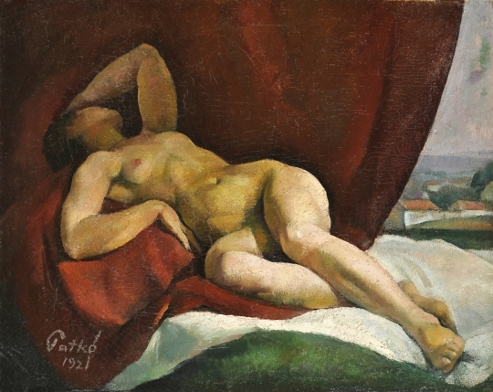 Patkó Károly (1895-1941) Lying Female Nude, 1921
