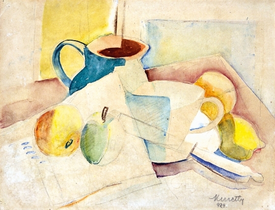 Kmetty János (1889-1975) Still life on the table, 1924